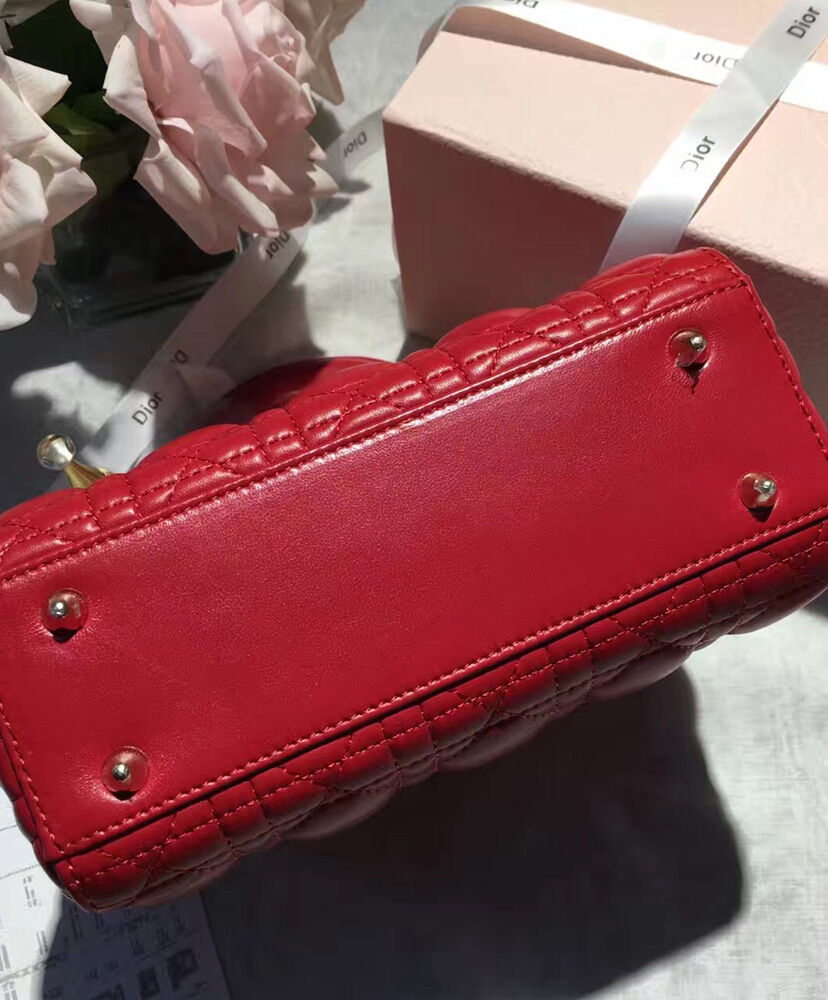 Christian Dior Lady Dior Lucky Badges Bag Red